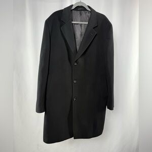 Joseph Abboud Wool Cashmere 3‎ Button Overcoat in Black Size 46L